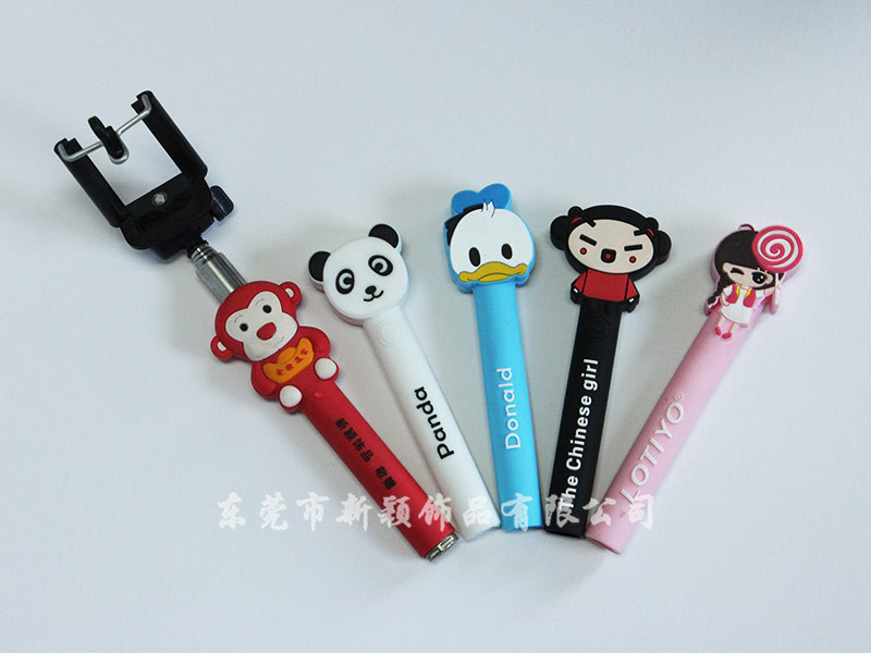  硅膠手機套，自拍桿 